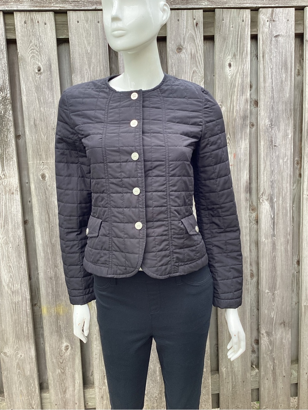 Weekend Max Mara Black Quilted Round-Neck Bomber Jacket